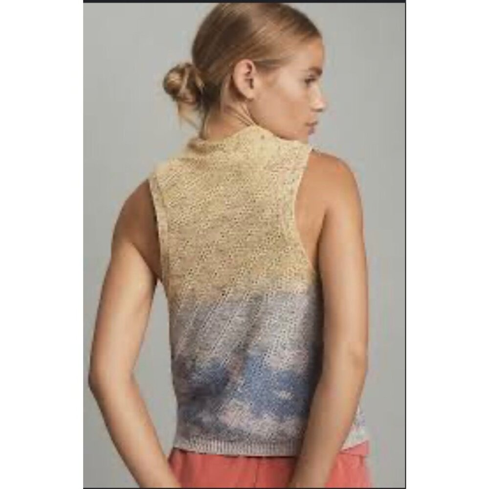 NWT Pilcro Beige and Blue Knit Tank Top